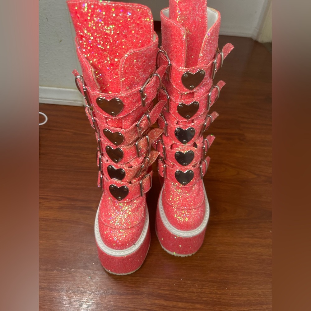 Demonia Hot Pink Glittery Swing-230g Platform Mid… - image 7